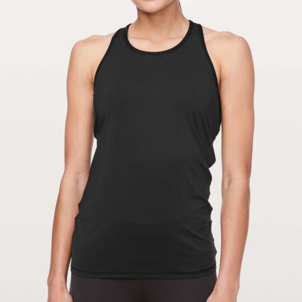 Lululemon Black Ruche Of Adrenaline Tank Size 8